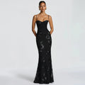 Floral Ribbon Backless Maxi Dress